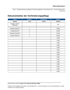 Abrechnung zur Verhinderungspflege